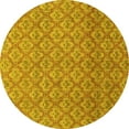 thumbnail image 1 of Ahgly Company Indoor Round Abstract Yellow Modern Area Rugs, 3' Round, 1 of 4