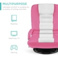 thumbnail image 4 of PRZL Swivel Gaming Chair 360 Degree Multipurpose Floor Chair Rocker for TV, Reading, Playing Video Games w/Lumbar Support, Armrest Handles, Adjustable Foldable Backrest - Pink/White, 4 of 14