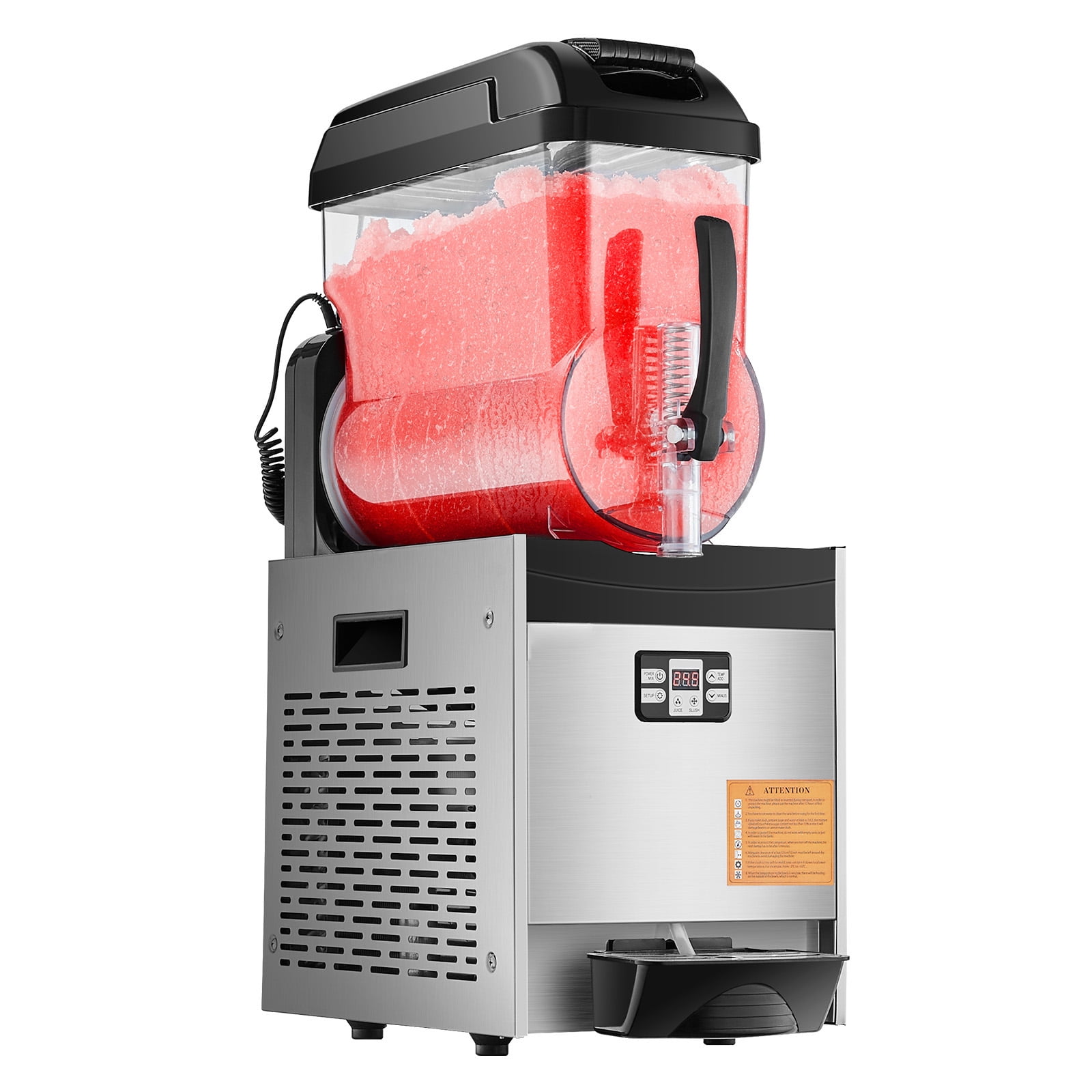 KFFKFF Commercial Slushy Machine, 12L Single Tank Frozen Beverage Maker, Stainless Steel Smoothie and Frozen Drink Machine, Ideal for Home Gatherings, Restaurants, Cafes, and Bars