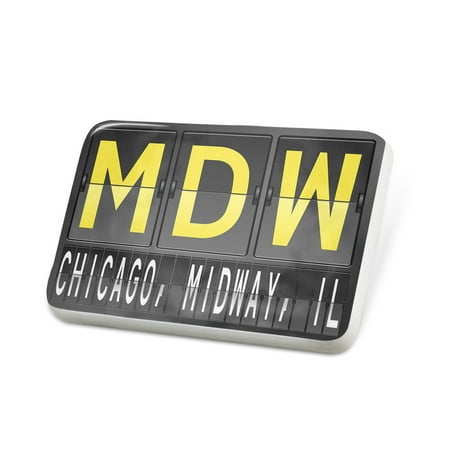 Porcelein Pin MDW Airport Code for Chicago, Midway, IL Lapel Badge – (Best Food Midway Airport)