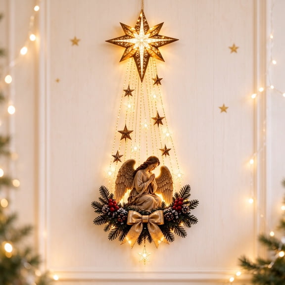 Lighted Christmas Wall Decor,Christmas Decorations Indoor for Front Door Entryway Living Room,Christmas Decorations For Home,LED Wall Decor, Christmas Decor