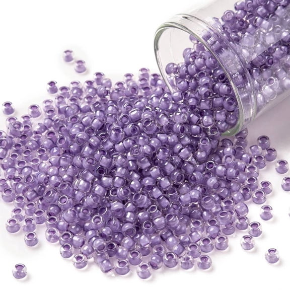 TOHO Round Seed Beads Japanese Seed Beads (943) Light Purple Lined 8/0 3mm Hole: 1mm about 222pcs/10g