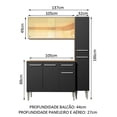 thumbnail image 3 of Cocina Integral 137cm Marrón/Negro Emilly Gold Madesa 03, 3 of 10