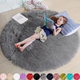 thumbnail image 2 of 1pc Ultra Soft Plush Rug, Round Large Area Rug, Cute Non-slip Fluffy Shaggy Rug, Waterproof Shaggy Throw Rugs For Living Room Bedroom Nursery Room, Game Room Dormitory Carpet, Teenage Room Decoration,, 2 of 5