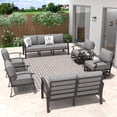 thumbnail image 2 of Kullavik Aluminum Patio Furniture Set with 2 Swivel Rocking Sofas 9-seat Metal Outdoor Furniture Patio Conversation Set w/5.1" Cushions for Patio, Backyard, Poolside-Grey, 2 of 7