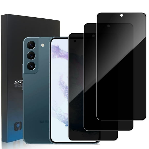 ZYQEEE Privacy Screen Protector for Samsung Galaxy S22 Plus 6.6", Scratch Resistant Anti-Spy Tempered Glass Film, Bubble Free, Easy Installation,Case Friendly,3 Pack