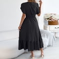 thumbnail image 5 of Taylonsss Womens Summer Casual Dress Flutter Sleeve Belted Midi Dress Elastic Comfort Fit Versatile Outfit, 5 of 8