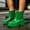 Green, variant on Women's Ankle Rain Boots, Glossy Waterproof Multi-Weather Pull-On Deep-Tread Sole Easy-Care Shoes Green 7