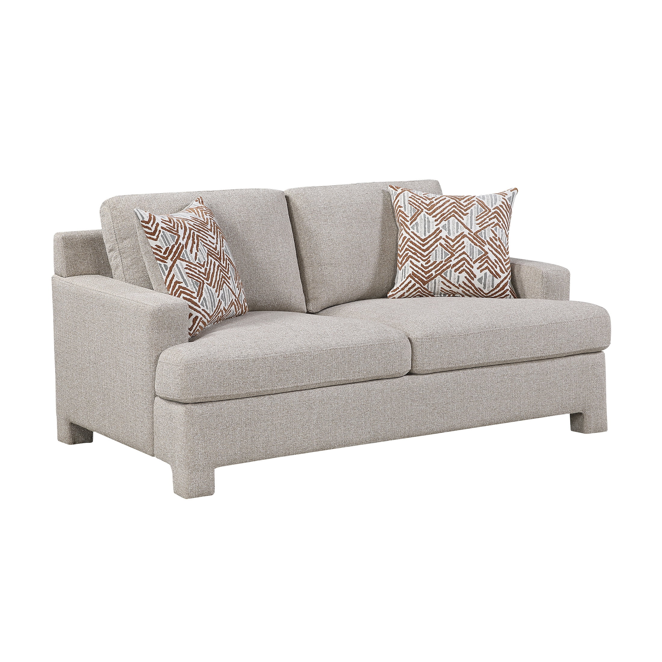 OakvillePark Luxora Chenille Loveseat with 2 Pillows, Taupe