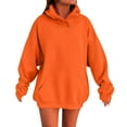 thumbnail image 2 of IMENGL Oversized Winter cotton hooded pullover sweatshirt, Orange XL, Size M-5XL, 2 of 5