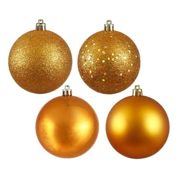 Vickerman 1.6" Antique Gold 4-Finish Ball Ornament Assortment, 96 per Box
