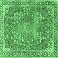 thumbnail image 1 of Ahgly Company Indoor Square Medallion Emerald Green Traditional Area Rugs, 5' Square, 1 of 4