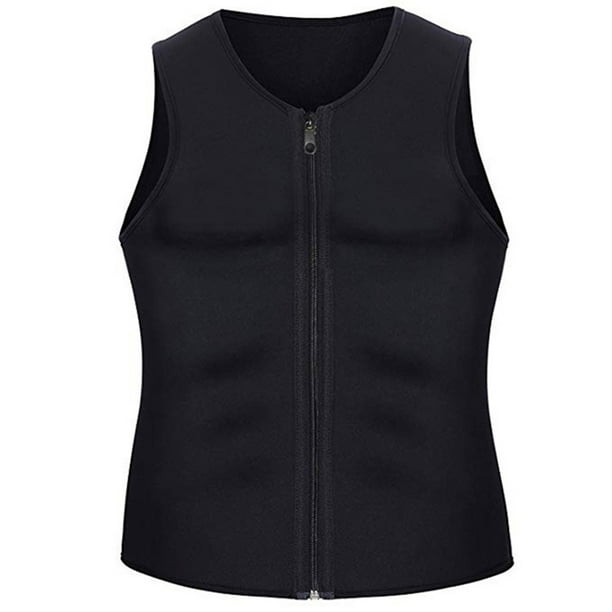 Eigraketly Chaleco para correr para hombre, chaleco adelgazante con cremallera para el sudor, camisetas sin mangas, recortador de barriga, chaleco elástico Uniforme atlético TYPE5 XXL Eigraketly OD0282-05
