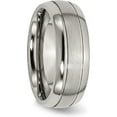 thumbnail image 5 of Chisel Titanium Brushed and Polished 8.2mm Grooved Band - Ring Size 9.0-5.3gm, 5 of 8