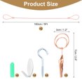 thumbnail image 2 of 2pcs Wall Hanging Photo Display Cable Wire Rod with 20 Round Clips, 5Ft Hanging Picture Frames Collage Rose Gold, 2 of 6