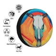 thumbnail image 6 of DouZhe Waterproof Spare Tire Cover, Death Skull Animal Horns Prints Adjustable Wheel Covers Fit for Jeep Trailer RV SUV Car, 16 inch, 6 of 7