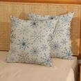 thumbnail image 4 of Christmas Pillow Covers 16x16 Inch 2 Pcs Dusty Blue Grey Geometric Snowflake Decor Throw Pillows Winter Xmas Holiday Rustic Farmhouse Decoration Pillowcase Linen Cushion Cover for Couch Sofa, 4 of 6