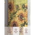thumbnail image 6 of Sheer Curtains 72 Inches Long 2 Panels, Retro Farmhouse Pastoral Sunflowers Rod Pocket Curtain Voile Draperies, Welcome Text on Green Light Filtering Window Treatment for Living Room Kitchen Bedroom, 6 of 8