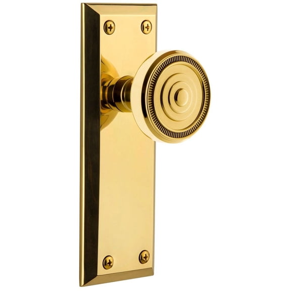 Grandeur Favsol_Prv_238 Fifth Avenue Solid Brass Rose Privacy Door Knob Set - Brass