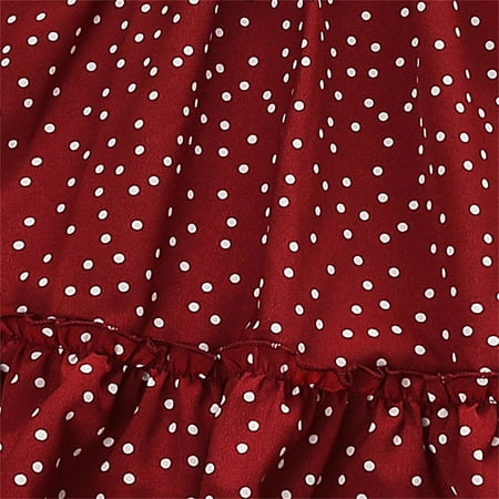 

nsendm Kids Toddler Child Girls Short Bubble Sleeve Polka Dot Elastic Waist Summer Princess Dress for Girls Wedding Party 2017 Dress Red 5-6 Years