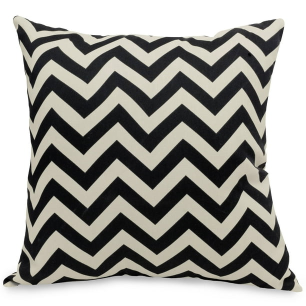Majestic Home Goods Indoor Outdoor Black Chevron Large Decorative Throw