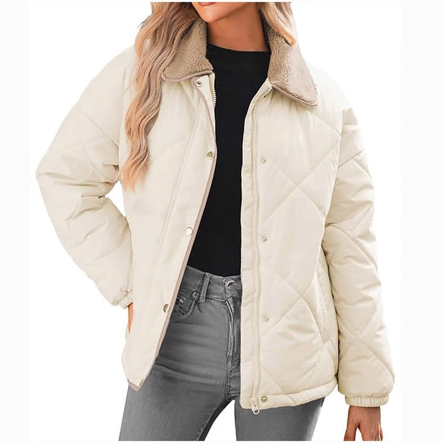HVOBTTY Manteau Matelassé à Capuchon à Manches Longues pour Femmes, Chandail Décontracté Ample de Couleur pour Dames, Mode, Col Rond, Chandail Ample à Manches Longues, Chandail à Capuchon à Col Rond à Manches Longues Beige, m