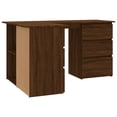 thumbnail image 3 of vidaXL Corner Desk Brown Oak 145x100x76 cm Engineered Wood, 3 of 5