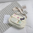 thumbnail image 3 of Bolso Mensajero Lindo para Mujer Lienzo Con Apliques Letras Y Estrellas para Adolescentes Y Estudiantes (blanco), 3 of 9