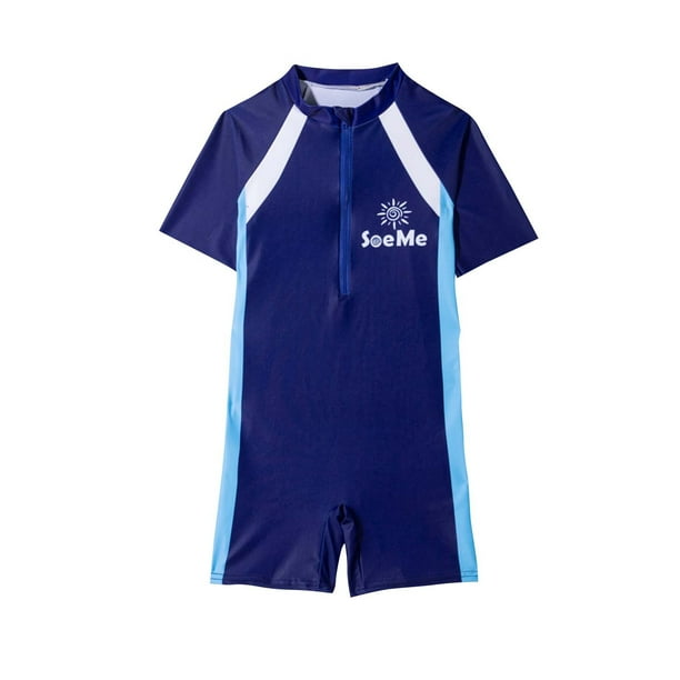 Odeerbi 3-14 Años Traje de Baño de Una Pieza Para Niñas Verano Playa Surfing Traje de Baño de Una Pieza Para Niños Cuello Redondo Traje de Baño de Manga Corta
