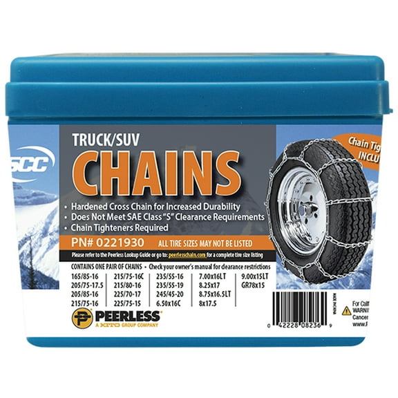 Peerless Chain 0221930 Tire Chains, 1 Pair, Winter Tire Traction