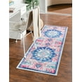 thumbnail image 2 of Rugs.com Francesca Collection Washable Rug – 12 Ft Runner Ivory Blue Flatweave Rug Perfect For Hallways, Entryways, 2 of 6