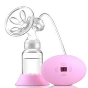 Professional Pink Compact, Lightweight Electric Easy Cleaning Breast Pump with USB Cable Kit Set Hands-Free for Moms