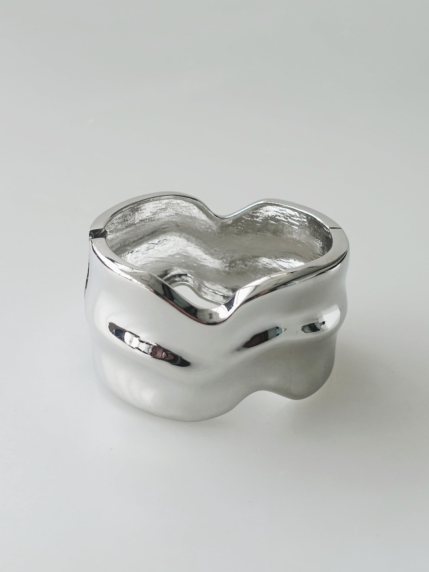 Time and Tru Women's Hinged Cuff Bracelet, Silver-Tone