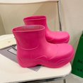thumbnail image 1 of Botas de agua de barril bajo, punta redonda, zapatos de cabeza grande, Botas de lluvia, botas de agua de Eva aumentadas con parte inferior gruesa, 1 of 5