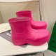 thumbnail image 1 of Botas de agua de barril bajo, punta redonda, zapatos de cabeza grande, Botas de lluvia, botas de agua de Eva aumentadas con parte inferior gruesa, 1 of 5