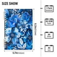 thumbnail image 3 of Blue Floral Flowers Ring Binder Notebook Journey Note Diary College Ruled Spiral Notebook Study Loose Leaf Paper A5 60 Pages, 3 of 8