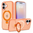 thumbnail image 1 of Asuwish Phone Case for iPhone 17 6.3 inch Tempered Glass Screen Protector Magnetic Folding Stand Frosted Translucent Rugged Shockproof Protective Cell Cover i Phone17 i17 17Case Women Men Orange, 1 of 6