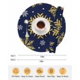 thumbnail image 6 of 15 Inch Round Placemats Set of 6, Navy Blue Christmas Non Slip Heat Insulation PP Table Mats, Winter Xmas Snowflakes Textured Washable Place Mats for Kitchen Dining Party Table Decor, 6 of 7
