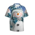 thumbnail image 2 of Balery Christmas Snowman In The Snow Print Men's Hawaiian Shirts Short Sleeve Beach Shirt Relaxed Fit Vacation Button Down Shirts-XX-Large, 2 of 9