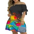 thumbnail image 3 of MesaSe Robe d'Été à Imprimé Floral pour Femmes, Robe Mini à Rayures à Épaules Dénudées, Robe Décontractée Ample avec Nœud, Mode Urbaine TTG, 3 of 3