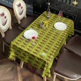 thumbnail image 4 of Green Bigfoot Pattern Rectangle Tablecloth 60"x120",Waterproof Polyester Rectangle Table Cloth, Wipeable Spillproof Polyester Tablecloth for Dining, Camping, Indoor and Outdoor, 4 of 6