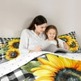thumbnail image 6 of Homewish Retro Flowers Sunflowers 2pcs Bedding Comforter Set For Teens Female Girls,Geometric Plaid Twin Comforter Sets,Chic Floral Blossoms Breathable Bedding Set,Lightweight Room Decor,Reversible, 6 of 9