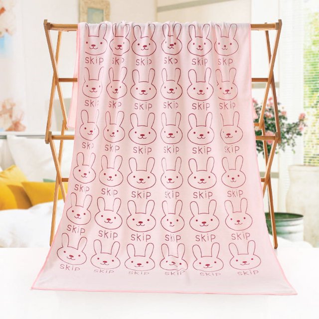 Toalla de baño de microfibra absorbente con estampado de cabeza de conejo de dibujos animados, toalla de playa para adultos, suave y sin pelusa
