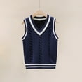 thumbnail image 3 of URMAGIC Toddler Kids Girls Boys Knitted Sleeveless Bowknot Sweater Waistcoat V-Neck Vest Sweater Autumn Winter 2-16T, 3 of 4