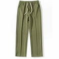 thumbnail image 4 of Yusimy Men's Solid Color 2-Piece Waffle Knit Athletic Set Stand-Up Collar Quarter-Zip Pocket Elastic Waist Drawstring Pants Casual, 4 of 9