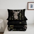 thumbnail image 5 of Manfei Jungle Deer Us Flag Twin Comforter Sets,Grunge Camo Print Bedding Set,Black Green,Black Reversible,2 Pieces,1 Comforter and 1 Pillowcase, 5 of 7