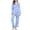 1-6-Blue, variant on YWDJ Woman Pajama Set Pink Lightweight Long Sleeve Shirt 2 Piece Long Pants Loungewear L