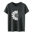 thumbnail image 2 of Wozhidaoke Sunflower Shirts for Women, Short Sleeve Women Pinting Oversized T Shirts Loose Casual Crewneck Tunic Soft Blouse Tops, Floral T-Shirts for Women | Dark Gray 4XL, 2 of 6