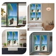 thumbnail image 7 of Ocean Beach Window Privacy Film, Blue Coastal Palm Tree Nautical Sailboat Static Cling UV Sun Blocking Heat Control Window Tint Day and Night, Non-Adhesive One Way Windows Privacy Cover 17.7''x78.7'', 7 of 7