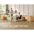 thumbnail image 4 of SEDETA 67" Fluted L Shaped Electric Standing Desk, Convertible Height Adjustable Sit Stand Desk with File Drawers, Storage Cabinet, Monitor Shelf & Charging Port, Oak, 4 of 9
